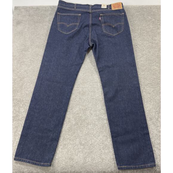 NWT Levis 505 Regular Fit Jeans 40x34 Dark Rinse Straight Leg Denim Blue Mens - Picture 2 of 10
